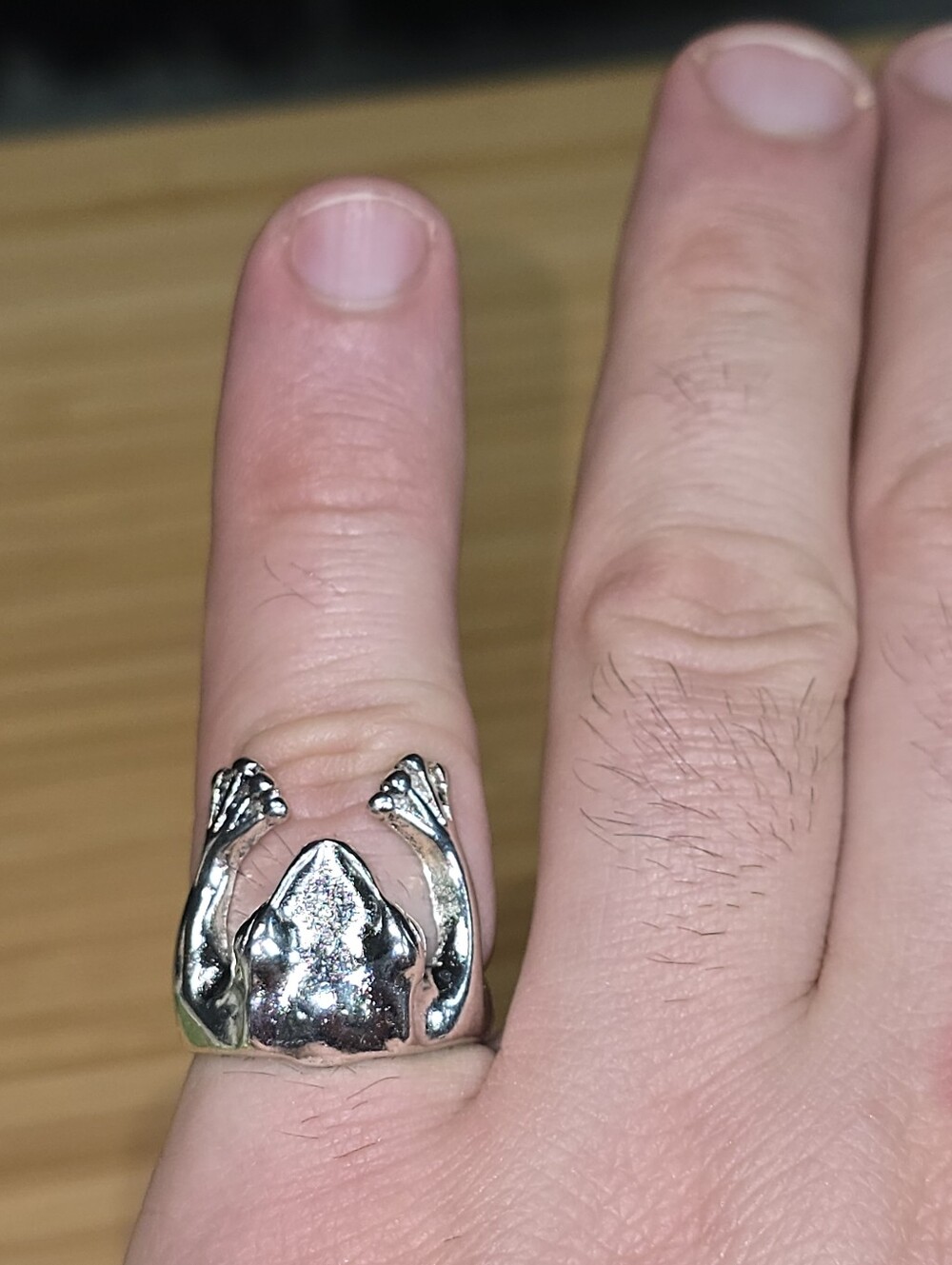 Silver Frog Wrap Ring - Women's Silver Animal Statement Ring
